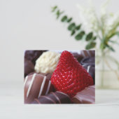 Aardbei en chocolade briefkaart (Staand voorkant)