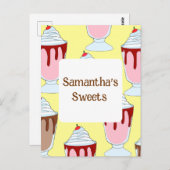 Aardbei en chocolade milkshakes briefkaart (Voorkant / Achterkant)