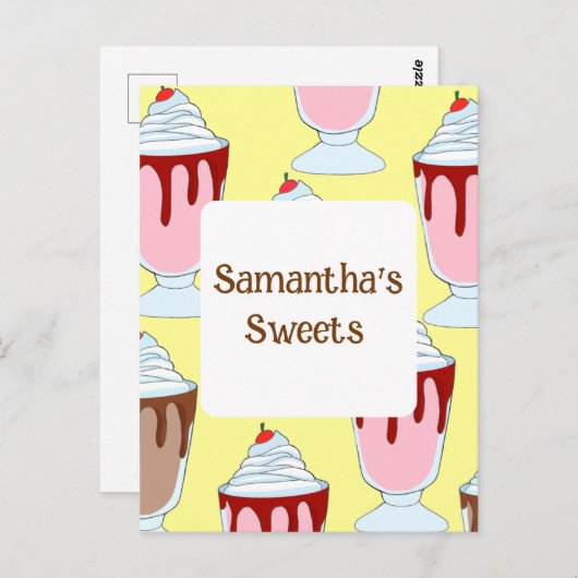 Aardbei en chocolade milkshakes briefkaart (Voorkant / Achterkant)