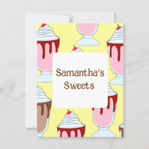 Aardbei en chocolade milkshakes briefkaart