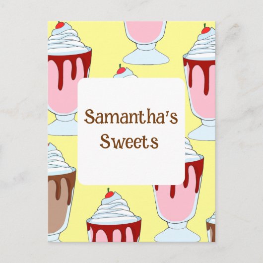 Aardbei en chocolade milkshakes briefkaart (Voorkant)