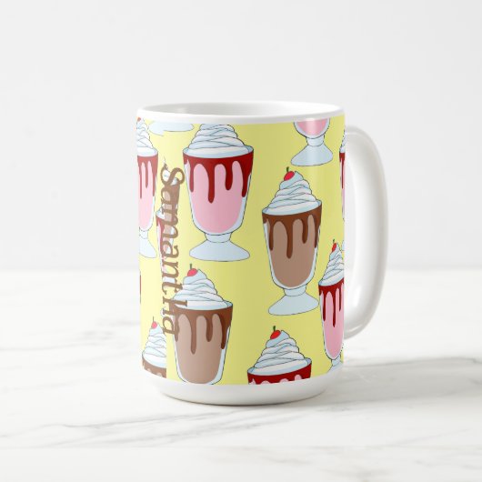 Aardbei en chocolade milkshakes koffiemok (Voorkant rechts)