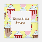 Aardbei en chocolade milkshakes magneet (Voorkant)