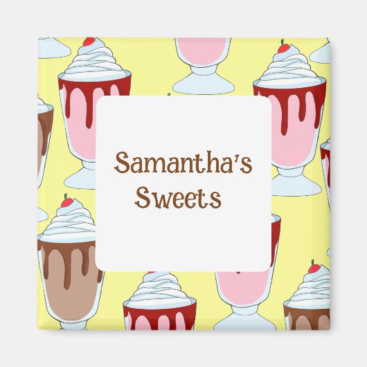 Aardbei en chocolade milkshakes magneet (Voorkant)