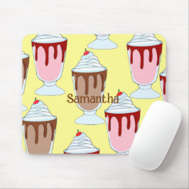 Aardbei en chocolade milkshakes muismat