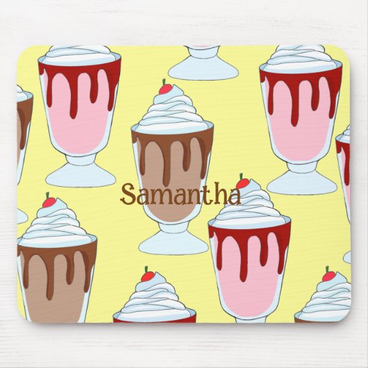 Aardbei en chocolade milkshakes muismat (Voorkant)