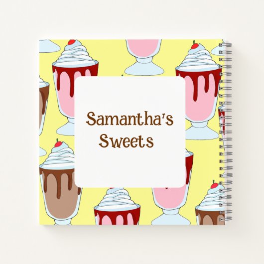 Aardbei en chocolade milkshakes notitieboek (Achterkant)