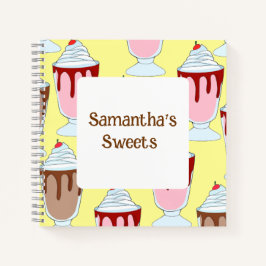 Aardbei en chocolade milkshakes notitieboek