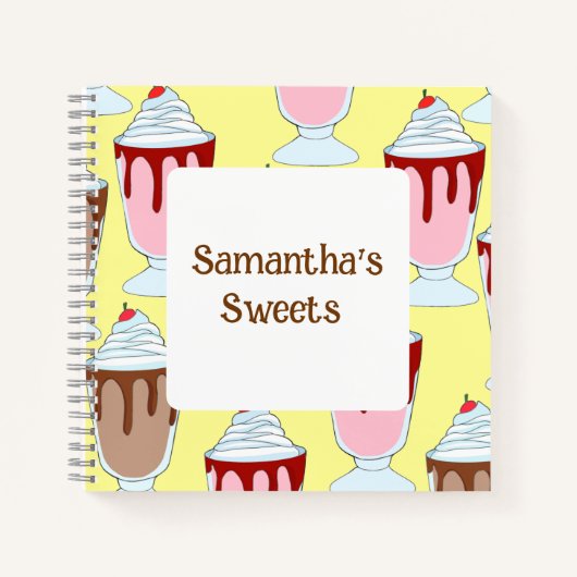 Aardbei en chocolade milkshakes notitieboek (Voorkant)