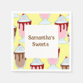 Aardbei en chocolade milkshakes servet