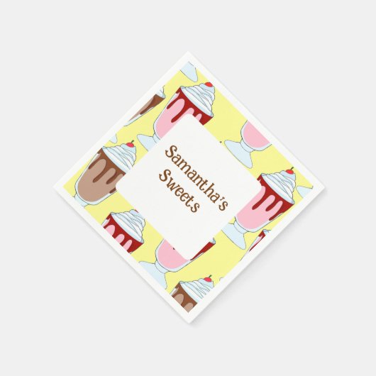 Aardbei en chocolade milkshakes servet (Hoek)