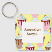 Aardbei en chocolade milkshakes sleutelhanger (Voorkant)