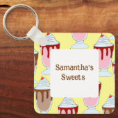 Aardbei en chocolade milkshakes sleutelhanger (Voorkant)