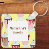 Aardbei en chocolade milkshakes sleutelhanger (Achterkant)