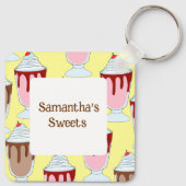 Aardbei en chocolade milkshakes sleutelhanger (Achterkant)