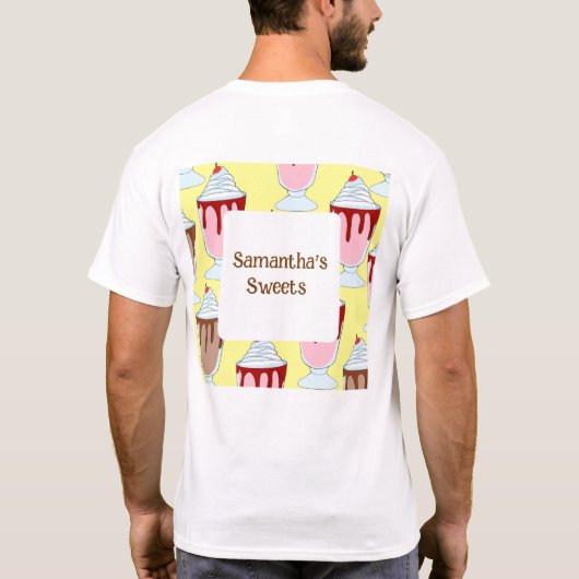 Aardbei en chocolade milkshakes t-shirt (Achterkant)