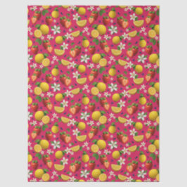 Aardbei en citroen bloesem patroon tissuepapier