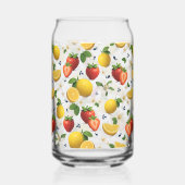 Aardbei en citroen vers fruit patroon blikvorm glas (Achterkant)