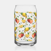 Aardbei en citroen vers fruit patroon blikvorm glas (Rechts)