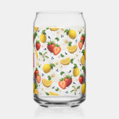 Aardbei en citroen vers fruit patroon blikvorm glas (Links)