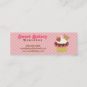 Aardbei en Cream Cupcake Mini-Visitekaartjes Mini Visitekaartje