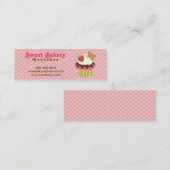 Aardbei en Cream Cupcake Mini-Visitekaartjes Mini Visitekaartje (Voorkant / Achterkant)