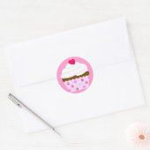 Aardbei en Crème Cupcake Ronde Sticker (Envelop)