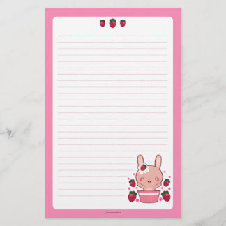 Aardbei en crème Truffle Bunny Briefpapier