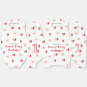 Aardbei en Daisy Berry eerste verjaardag Bedankdoosjes (Ongevouwen)