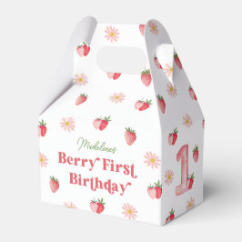 Aardbei en Daisy Berry eerste verjaardag Bedankdoosjes