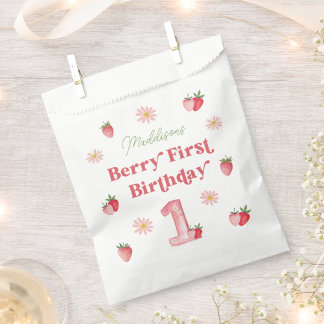 Aardbei en Daisy Berry eerste verjaardagsfeestje Bedankzakje