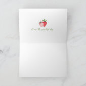 Aardbei en Daisy Pastel Foto Meisjes Verjaardag Bedankkaart (Binnen)