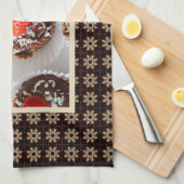Aardbei en Donkere chocolade-dessert Theedoek (Quarter Fold)