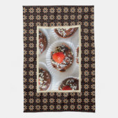 Aardbei en Donkere chocolade-dessert Theedoek (Verticaal)