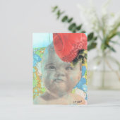 Aardbei en een baby collage briefkaart (Staand voorkant)