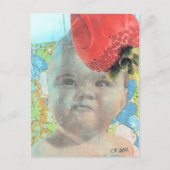 Aardbei en een baby collage briefkaart (Voorkant)