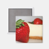 Aardbei en een kaastaart magneet (Voorkant / Achterkant)