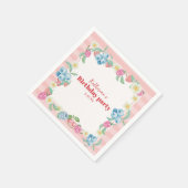 Aardbei en frambozen verjaardag Blush Roze Servet (Hoek)