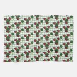 Aardbei en Gingham keukenhanddoek