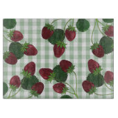 Aardbei en Gingham Lamp Snijplank (Voorkant)