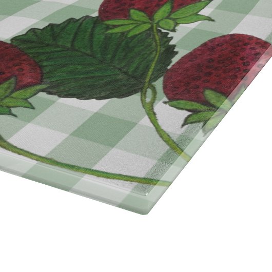 Aardbei en Gingham Lamp Snijplank (Hoek)