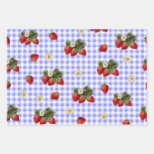 Aardbei en gingham schattige cadeau wrap sheets inpakpapier vel (Voorkant 3)