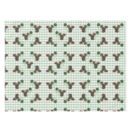 Aardbei en Gingham Tablecloth Tafelkleed (Voorkant (Horizontaal))