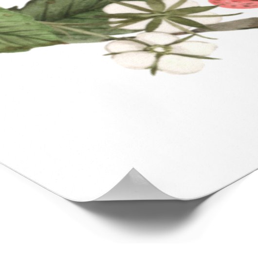 Aardbei en Greenery Baby shower Welkomstteken Poster (Hoek)