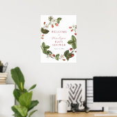 Aardbei en Greenery Baby shower Welkomstteken Poster (Thuiskantoor)