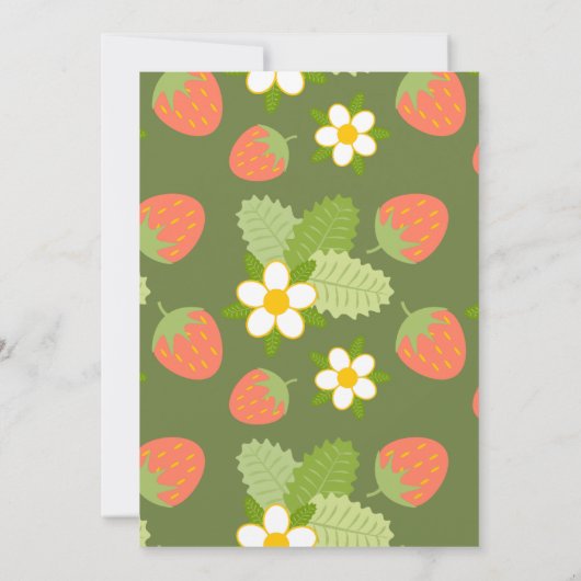  aardbei en groen Vrijgezellenfeest Kaart (Achterkant)