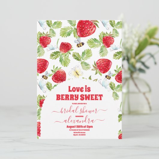 Aardbei en groen Vrijgezellenfeest Kaart (Staand voorkant)