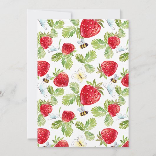 Aardbei en groen Vrijgezellenfeest Kaart (Achterkant)