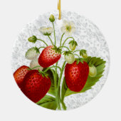 Aardbei en Kant Keramisch Ornament (Achterkant)