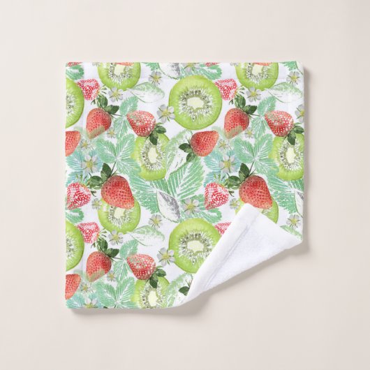 Aardbei en kiwi bad handdoek (Wasdoekje)